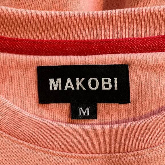NWOT Makobi Multi Tone Fleece Sweatshirt Pink Medium - Picture 3 of 6